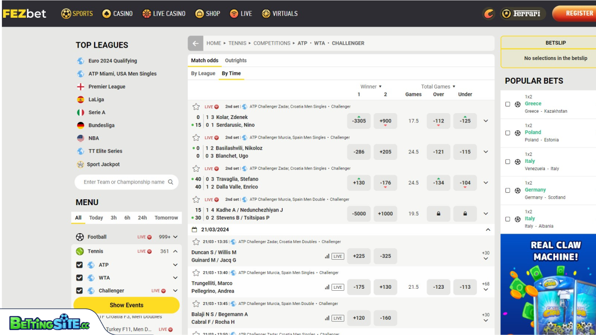 FEZbet apostas de ténis