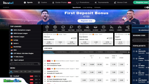 Secção de apostas Librabet