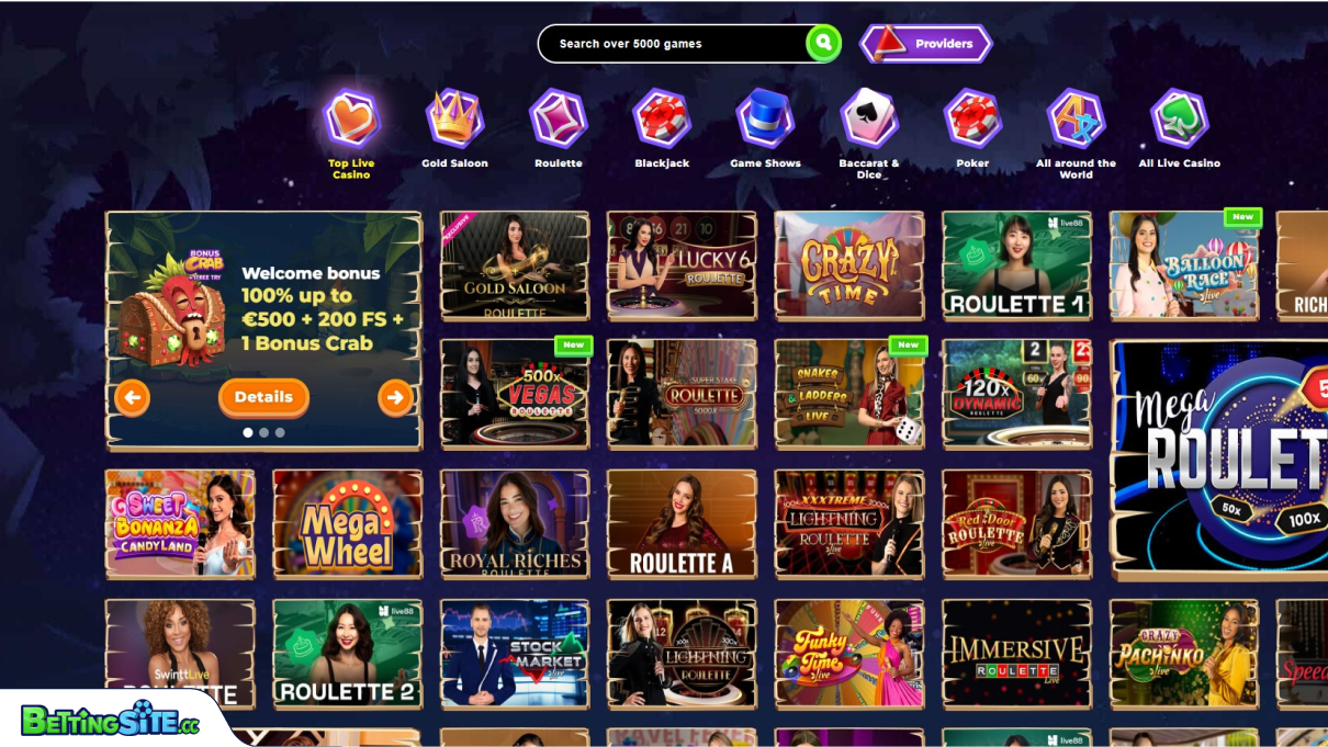Wazamba live casino