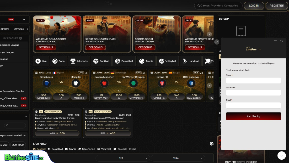 Apoio ao cliente da Casina